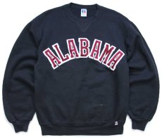 画像1: 90s USA製 RUSSELLラッセル ALABAMA パッチ付き 前V スウェット 黒 M (1)