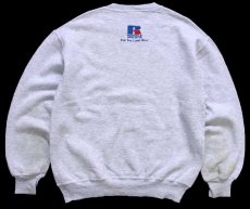 画像2: 90s USA製 RUSSELLラッセル MISERICORDIA BASKETBALL クローバー 刺繍 前V スウェット 杢ライトグレー M (2)