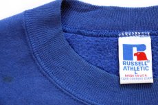 画像4: 90s USA製 RUSSELLラッセル CWRU CASE RESERVE ナイト ひび割れプリント 前V スウェット 青 L (4)