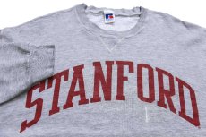画像3: 90s メキシコ製 RUSSELLラッセル STANFORD ペンキ飛び 前V スウェット 杢グレー L (3)