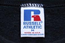 画像4: 90s USA製 RUSSELLラッセル ALABAMA パッチ付き 前V スウェット 黒 M (4)