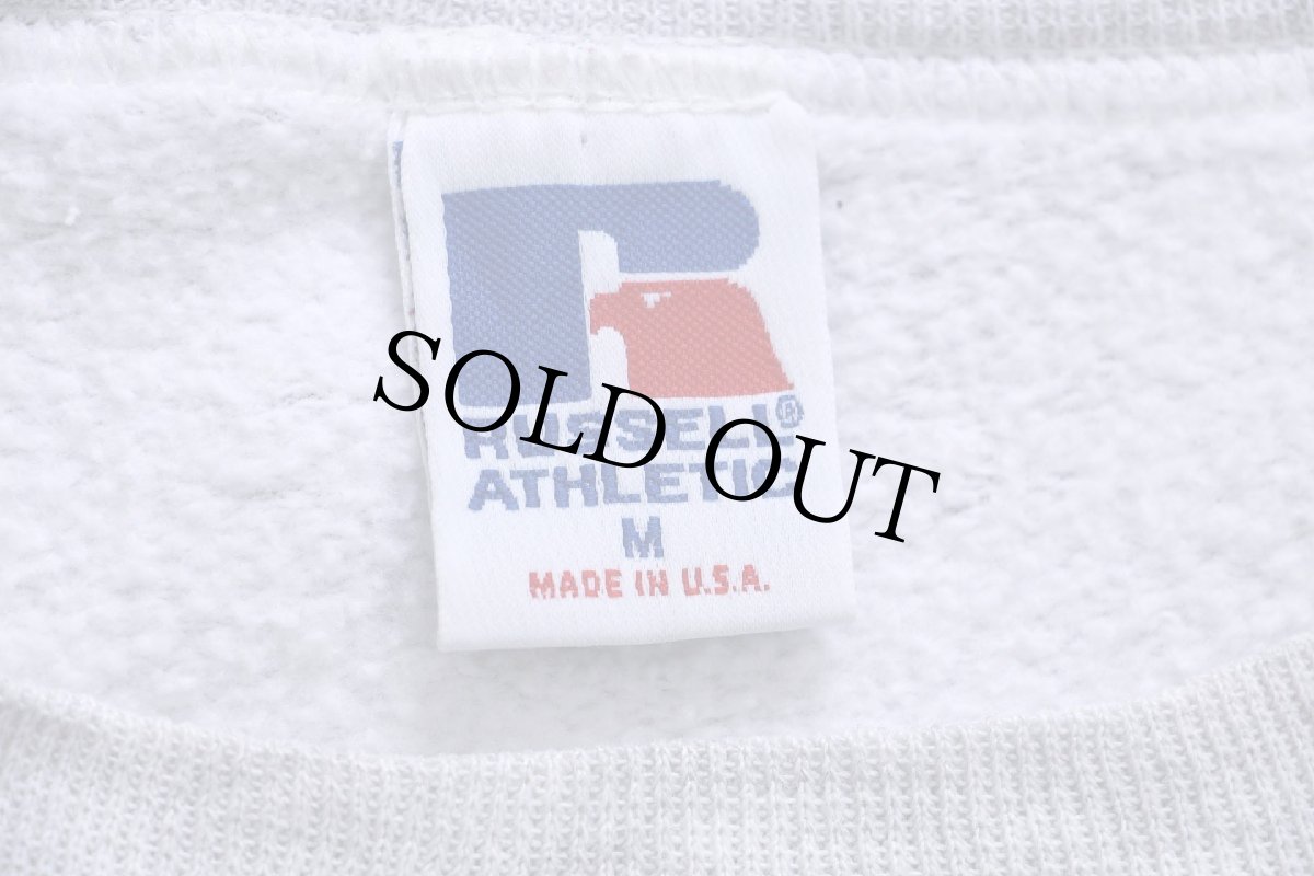 画像5: 90s USA製 RUSSELLラッセル MISERICORDIA BASKETBALL クローバー 刺繍 前V スウェット 杢ライトグレー M (5)