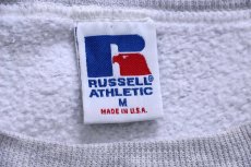 画像5: 90s USA製 RUSSELLラッセル MISERICORDIA BASKETBALL クローバー 刺繍 前V スウェット 杢ライトグレー M (5)