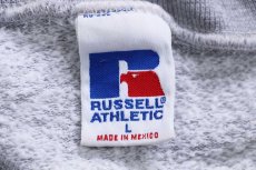 画像4: 90s メキシコ製 RUSSELLラッセル STANFORD ペンキ飛び 前V スウェット 杢グレー L (4)