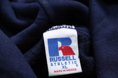 画像4: 90s メキシコ製 RUSSELLラッセル LOWER MAC BASEBALL ベースボール スウェットパーカー 紺 XL★フーディー (4)