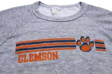 画像3: 80s USA製 Chalk Line CLEMSON 足型 ショート丈 スウェット 杢グレー XL (3)