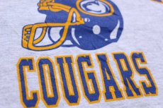 画像4: 90s USA製 RUSSELLラッセル CHATTAHOOCHEE COUGARS アメフト 前V スウェット 杢ライトグレー L (4)