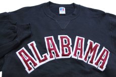 画像3: 90s USA製 RUSSELLラッセル ALABAMA パッチ付き 前V スウェット 黒 M (3)