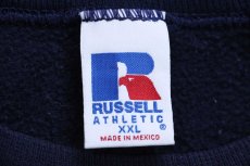 画像5: 90s メキシコ製 RUSSELLラッセル MONTGOMERY COUNTY MARYLAND FIRE&RESCUE DFRS 両面プリント 前V スウェット 紺 XXL★特大 (5)