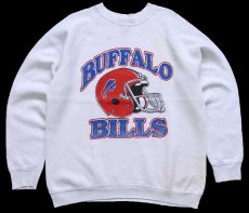 画像1: 90s USA製 NFL BUFFALO BILLS アメフト スウェット ボロ 白 L (1)