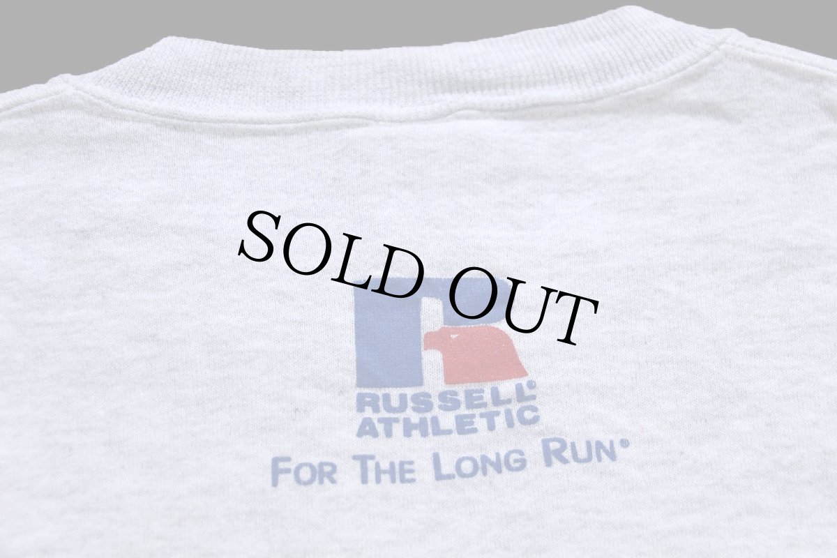 画像4: 90s USA製 RUSSELLラッセル MISERICORDIA BASKETBALL クローバー 刺繍 前V スウェット 杢ライトグレー M (4)