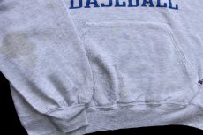 画像5: 90s USA製 RUSSELLラッセル GORMAN BASEBALL ベースボール ペンキ飛び スウェットパーカー 杢ライトグレー L★フーディー (5)