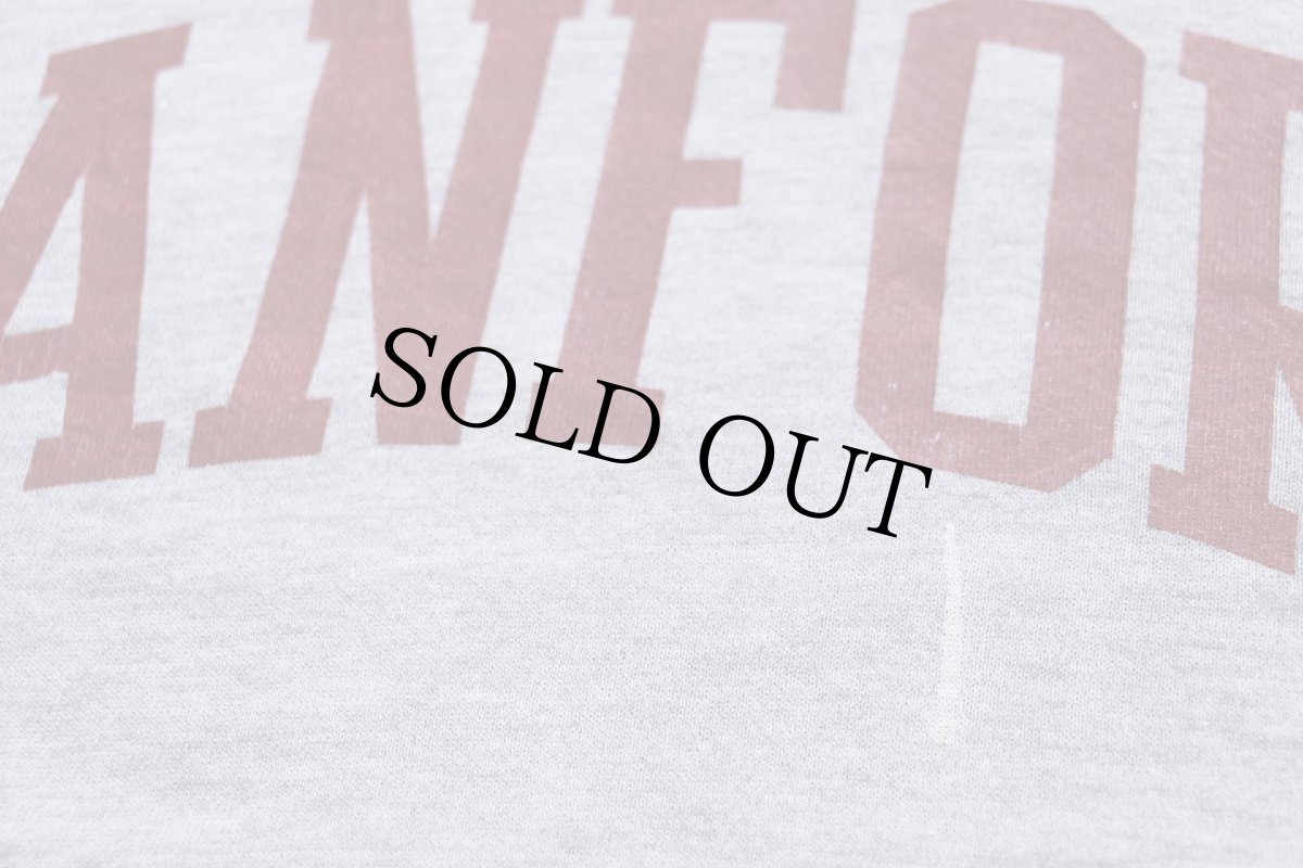 画像5: 90s メキシコ製 RUSSELLラッセル STANFORD ペンキ飛び 前V スウェット 杢グレー L (5)