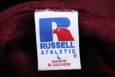 画像4: 90s RUSSELLラッセル GLASSBORO Midget Football ブルドッグ マスコット スウェットパーカー バーガンディ L★フーディー (4)