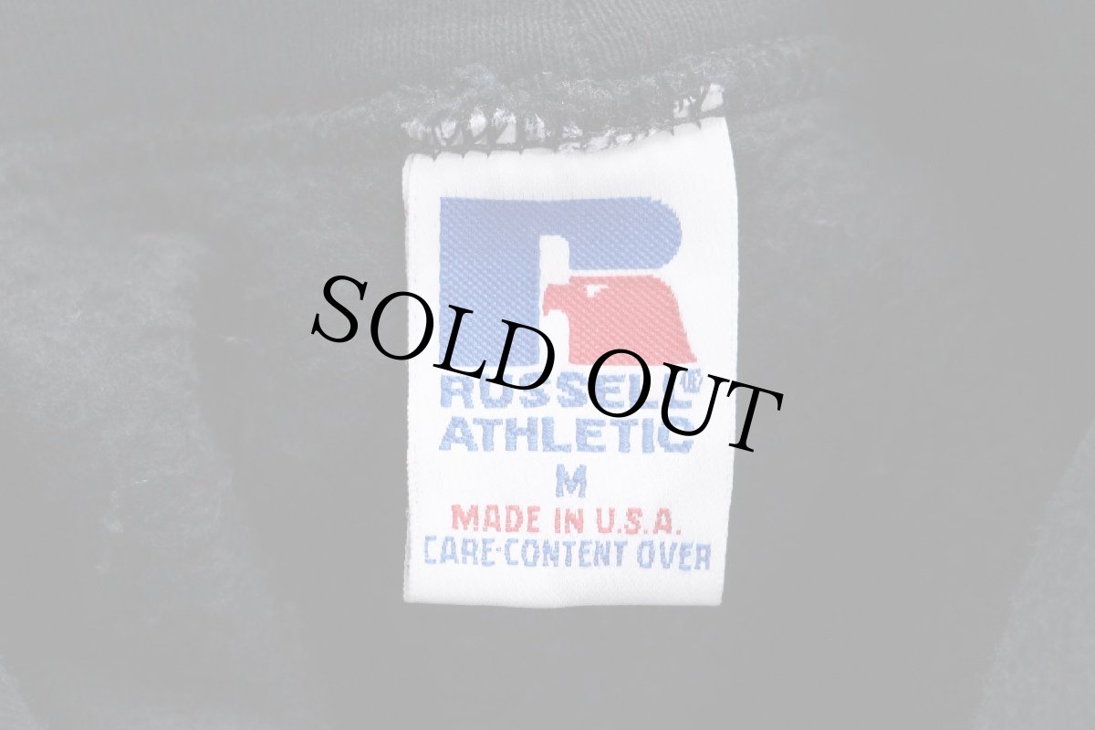 画像4: 90s USA製 RUSSELLラッセル 無地 スウェットパーカー 黒 M★フーディー ブランク (4)