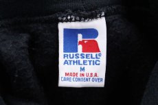 画像4: 90s USA製 RUSSELLラッセル 無地 スウェットパーカー 黒 M★フーディー ブランク (4)