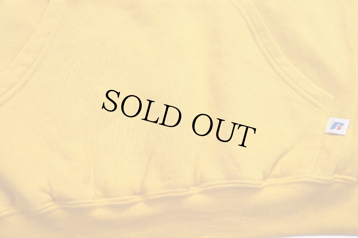 画像5: 00s メキシコ製 RUSSELLラッセル 無地 スウェットパーカー 黄 M★フーディー ブランク (5)