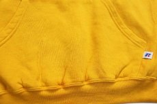 画像5: 00s メキシコ製 RUSSELLラッセル 無地 スウェットパーカー 黄 M★フーディー ブランク (5)
