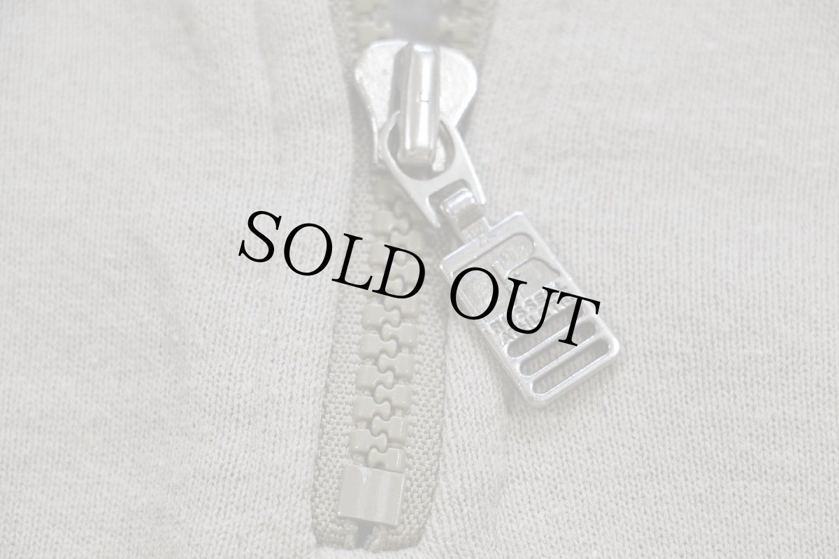 画像5: 90s メキシコ製 RUSSELLラッセル 無地 ハイネック ハーフジップ スウェット グレーベージュ M★ブランク (5)