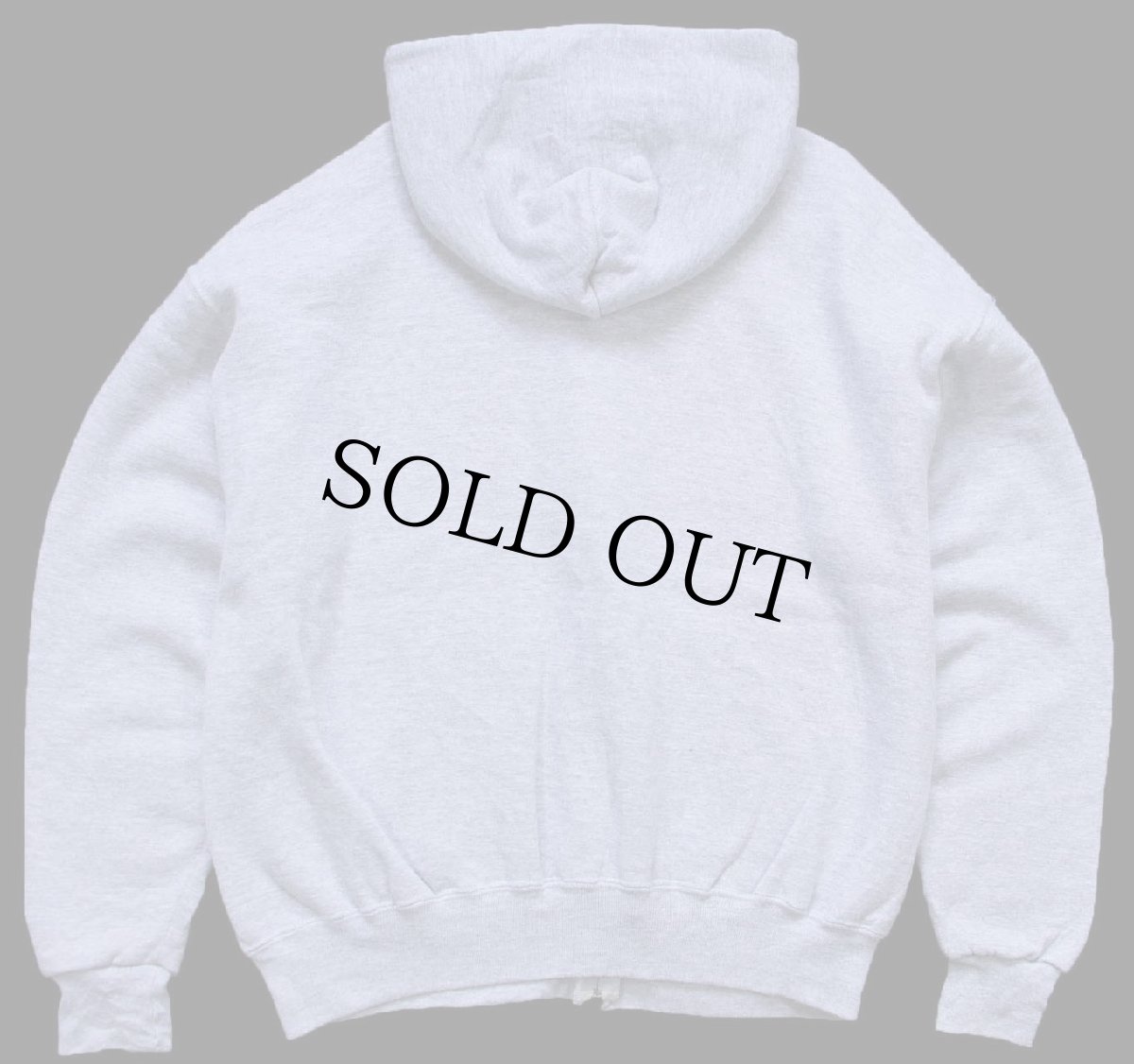 画像2: 90s メキシコ製 RUSSELLラッセル 無地 スウェット ジップパーカー 杢グレー L★フーディー ブランク (2)