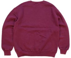 画像2: 90s メキシコ製 RUSSELLラッセル CHOTEAU BULLDOGS ブルドッグ マスコット刺繍 前V スウェット バーガンディ L (2)