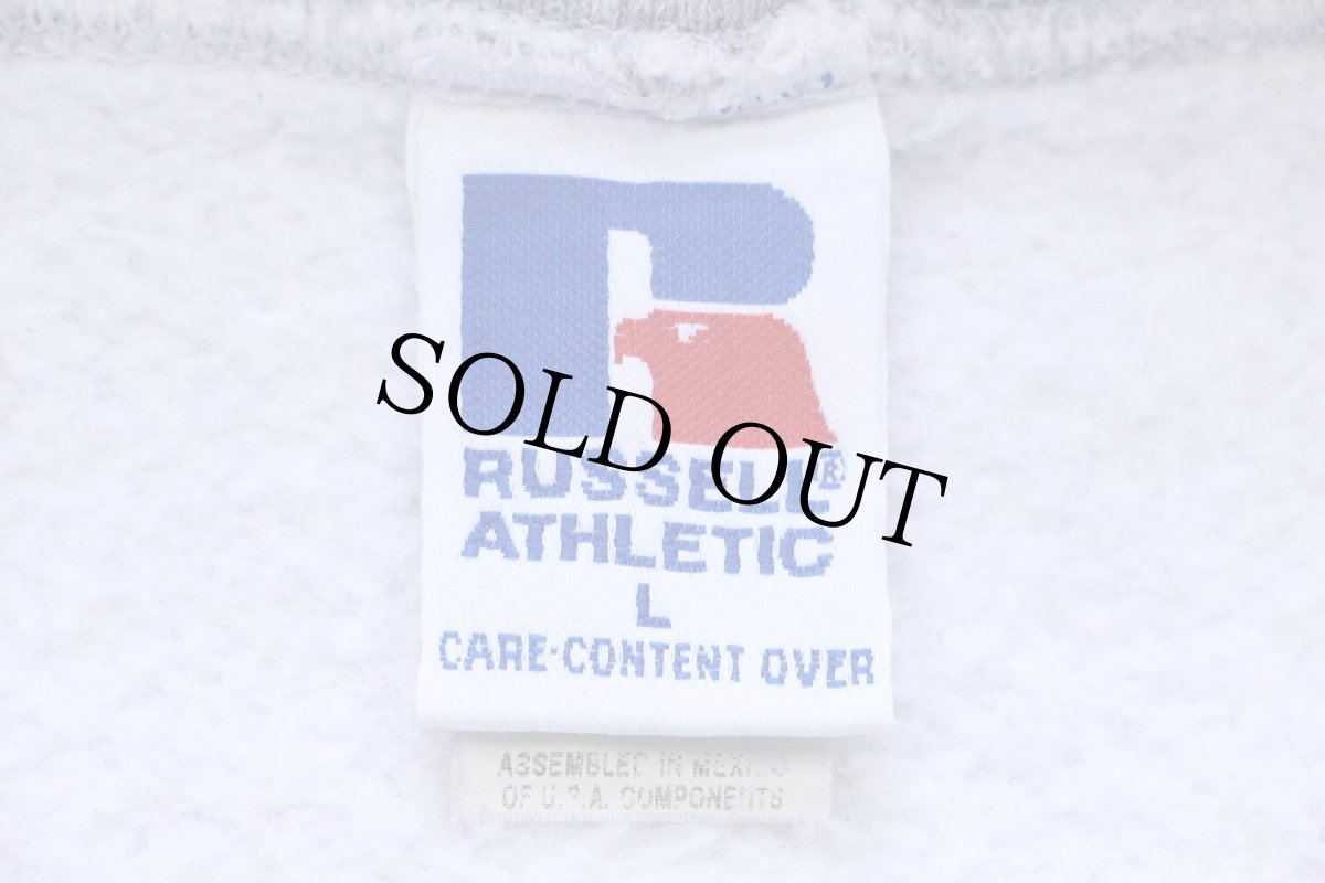 画像4: 90s メキシコ製 RUSSELLラッセル 無地 スウェット ジップパーカー 杢グレー L★フーディー ブランク (4)