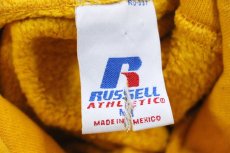 画像4: 00s メキシコ製 RUSSELLラッセル 無地 スウェットパーカー 黄 M★フーディー ブランク (4)