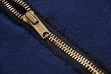 画像6: 90s メキシコ製 RUSSELLラッセル 無地 ハーフジップ カスタム スウェットパーカー 紺 XXL★特大 フーディー ブランク (6)