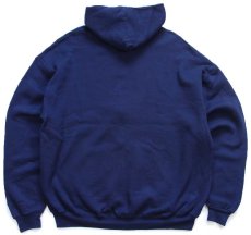 画像2: 90s メキシコ製 RUSSELLラッセル 無地 ハーフジップ カスタム スウェットパーカー 紺 XXL★特大 フーディー ブランク (2)