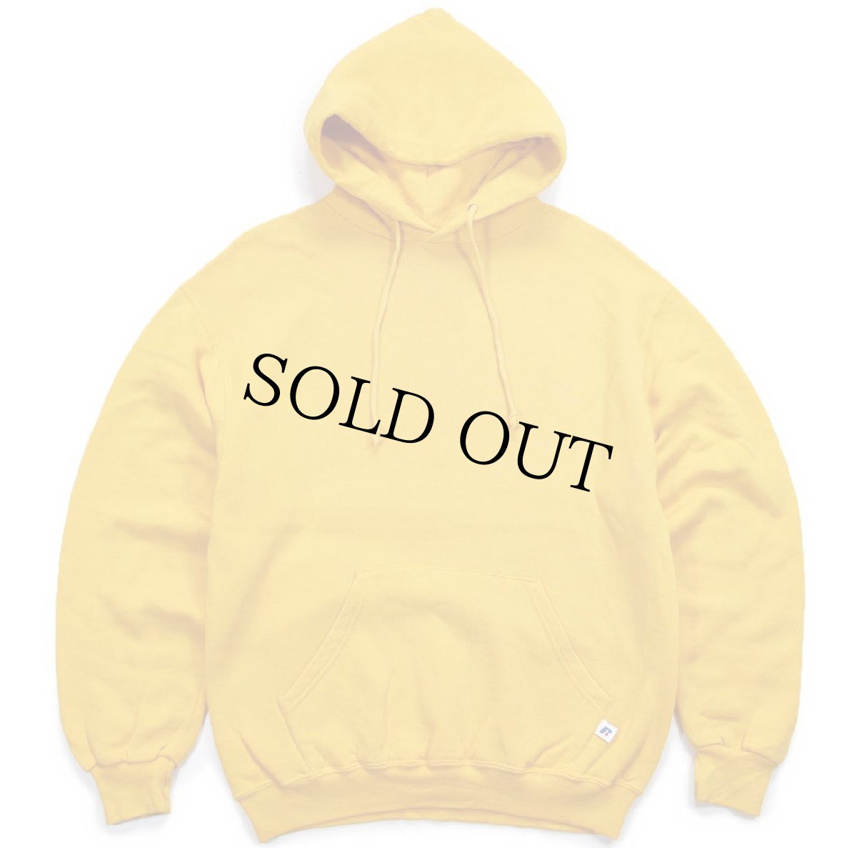 画像1: 00s メキシコ製 RUSSELLラッセル 無地 スウェットパーカー 黄 M★フーディー ブランク (1)