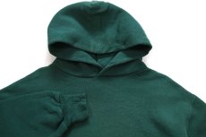 画像3: 90s USA製 RUSSELLラッセル 無地 ペンキ飛び スウェットパーカー 緑 M★フーディー ブランク (3)