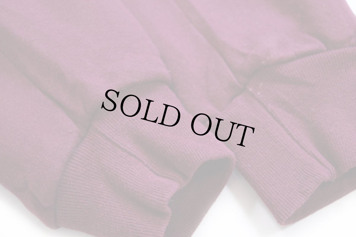 画像6: 90s メキシコ製 RUSSELLラッセル CHOTEAU BULLDOGS ブルドッグ マスコット刺繍 前V スウェット バーガンディ L (6)