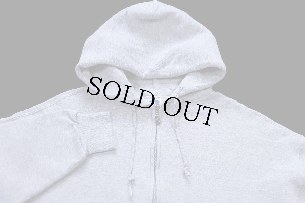 画像3: 90s メキシコ製 RUSSELLラッセル 無地 スウェット ジップパーカー 杢グレー L★フーディー ブランク (3)