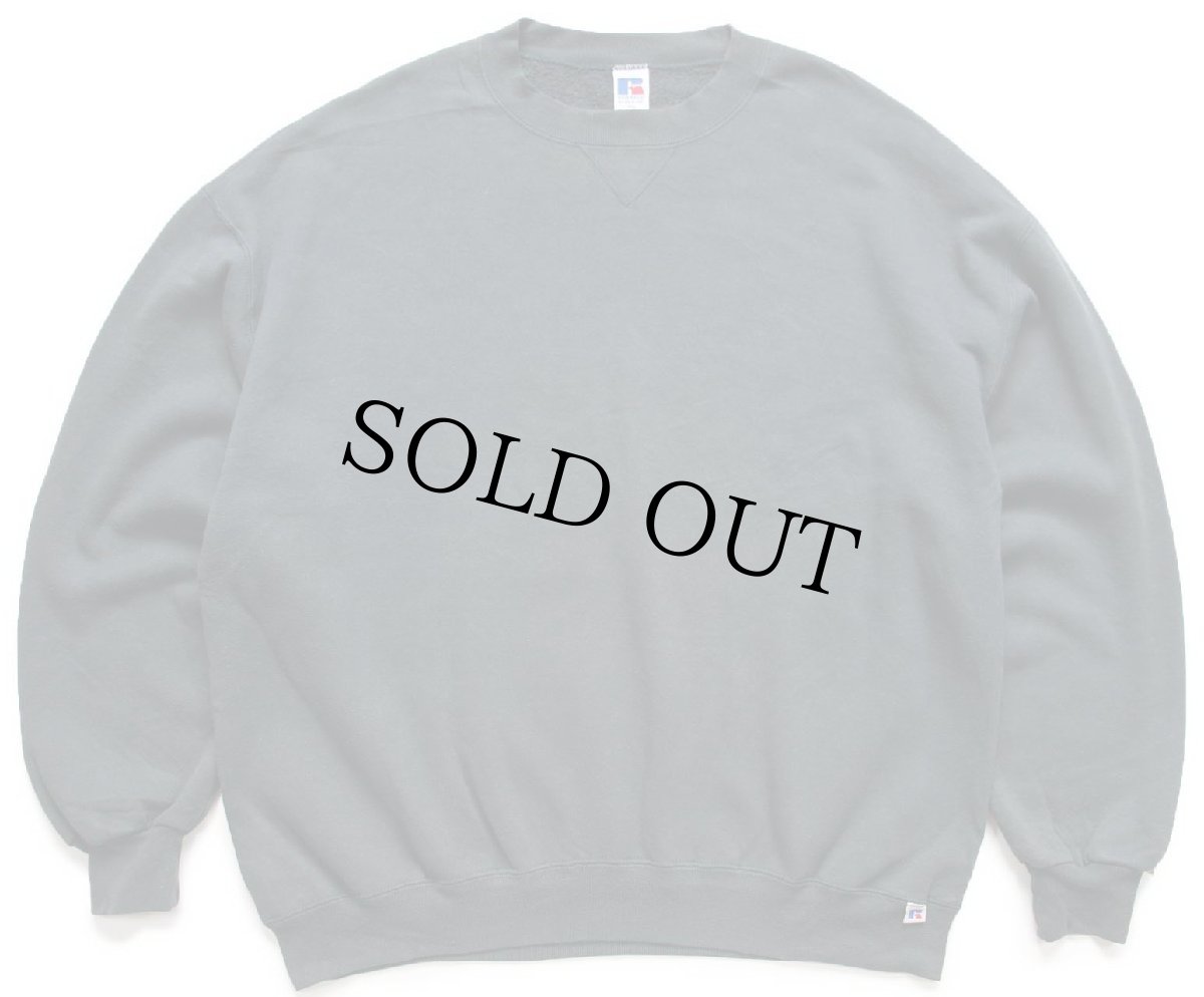 画像1: 90s USA製 RUSSELLラッセル 無地 前V スウェット グリーングレー XXL★特大 ブランク (1)