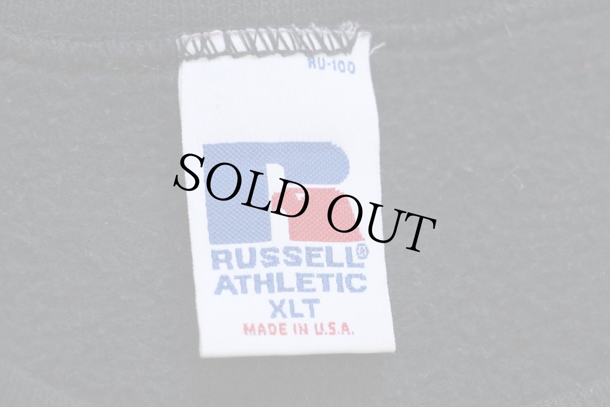 画像4: 90s USA製 RUSSELLラッセル 無地 前V スウェット 黒 XLT★ブランク (4)