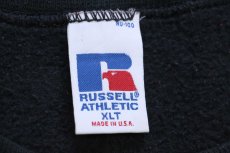 画像4: 90s USA製 RUSSELLラッセル 無地 前V スウェット 黒 XLT★ブランク (4)