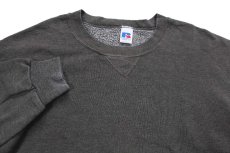 画像3: 90s メキシコ製 RUSSELLラッセル 無地 前V スウェット 杢グリーングレー LT★ブランク (3)