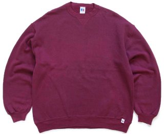 90s USA製 RUSSELLラッセル 無地 前V スウェット 黒 フェード XL