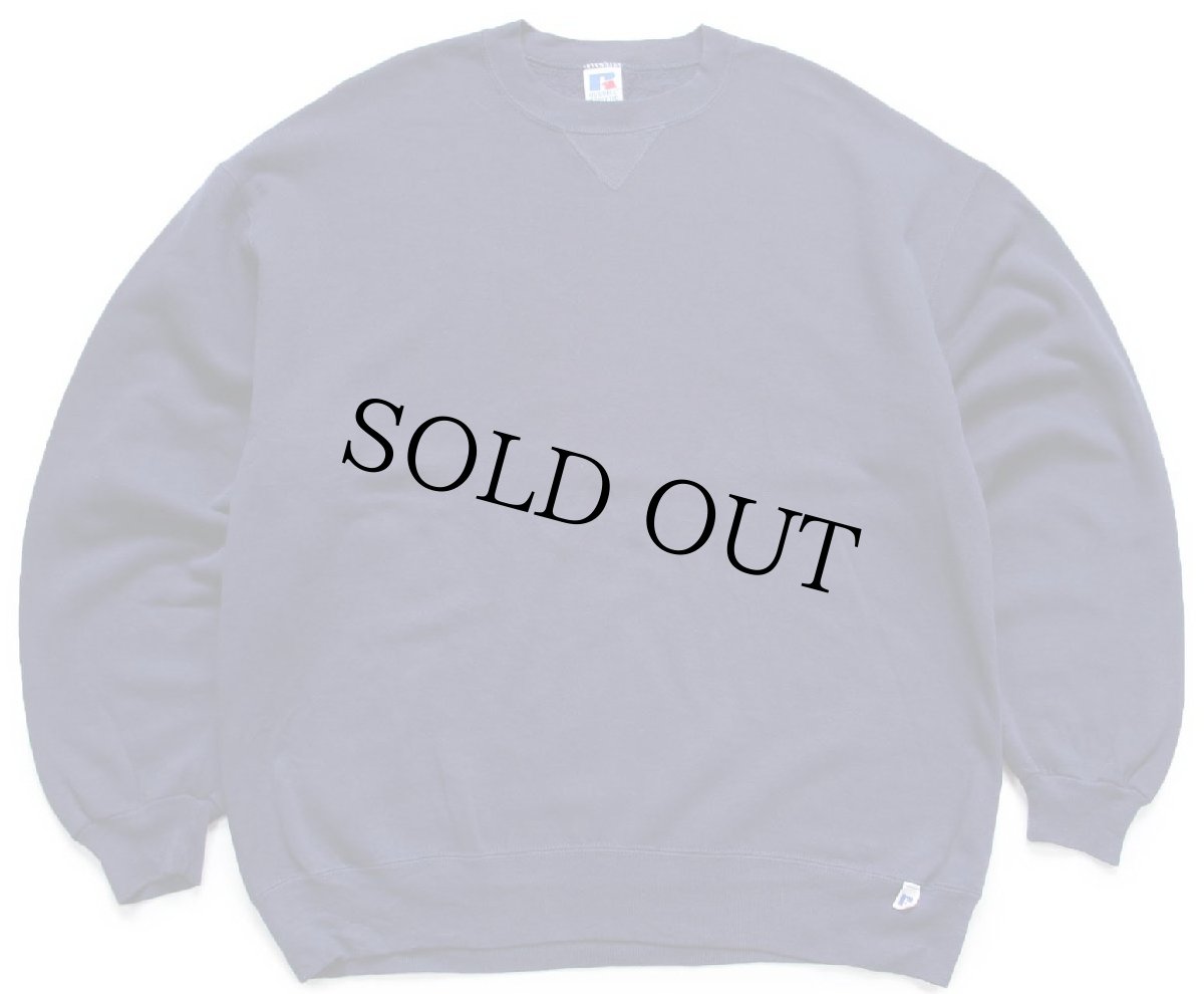 画像1: 90s USA製 RUSSELLラッセル 無地 前V スウェット 紺 XL★ブランク (1)