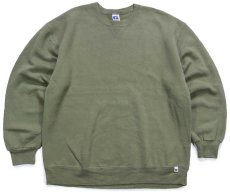 画像1: 90s USA製 RUSSELLラッセル 無地 前V スウェット 薄緑 XL★ブランク (1)