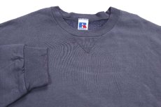 画像3: 90s メキシコ製 RUSSELLラッセル 無地 前V スウェット ネイビーグレー XXL★特大 ブランク (3)