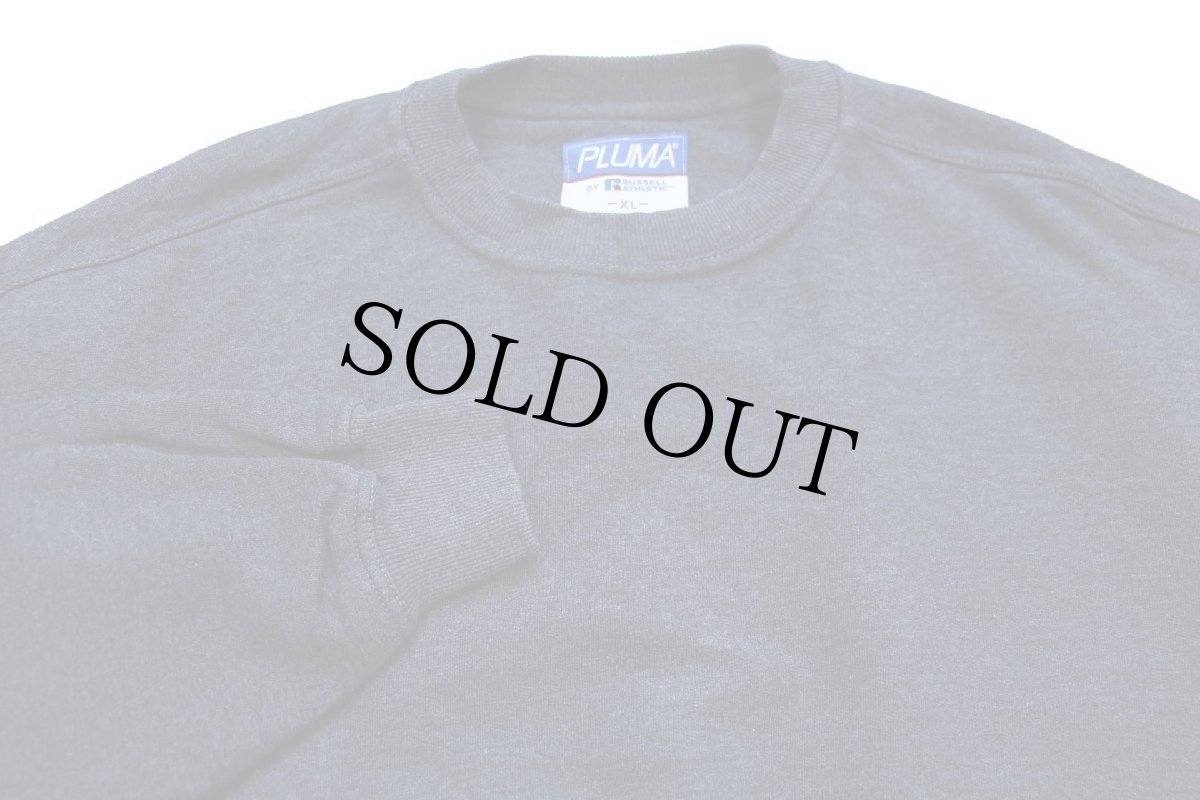 画像3: 90s メキシコ製 PLUMA BY RUSSELLラッセル 無地 スウェット チャコールグレー XL★ブランク (3)