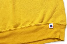 画像5: 90s メキシコ製 RUSSELLラッセル 無地 前V スウェット 濃黄 XXL★特大 ブランク (5)