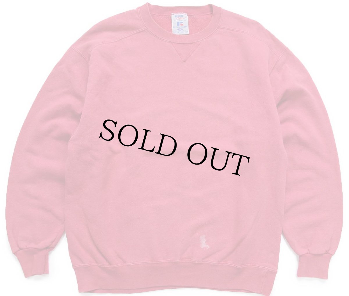 画像1: 90s USA製 RUSSELLラッセル 無地 前V スウェット ワインレッド フェード M★ブランク (1)