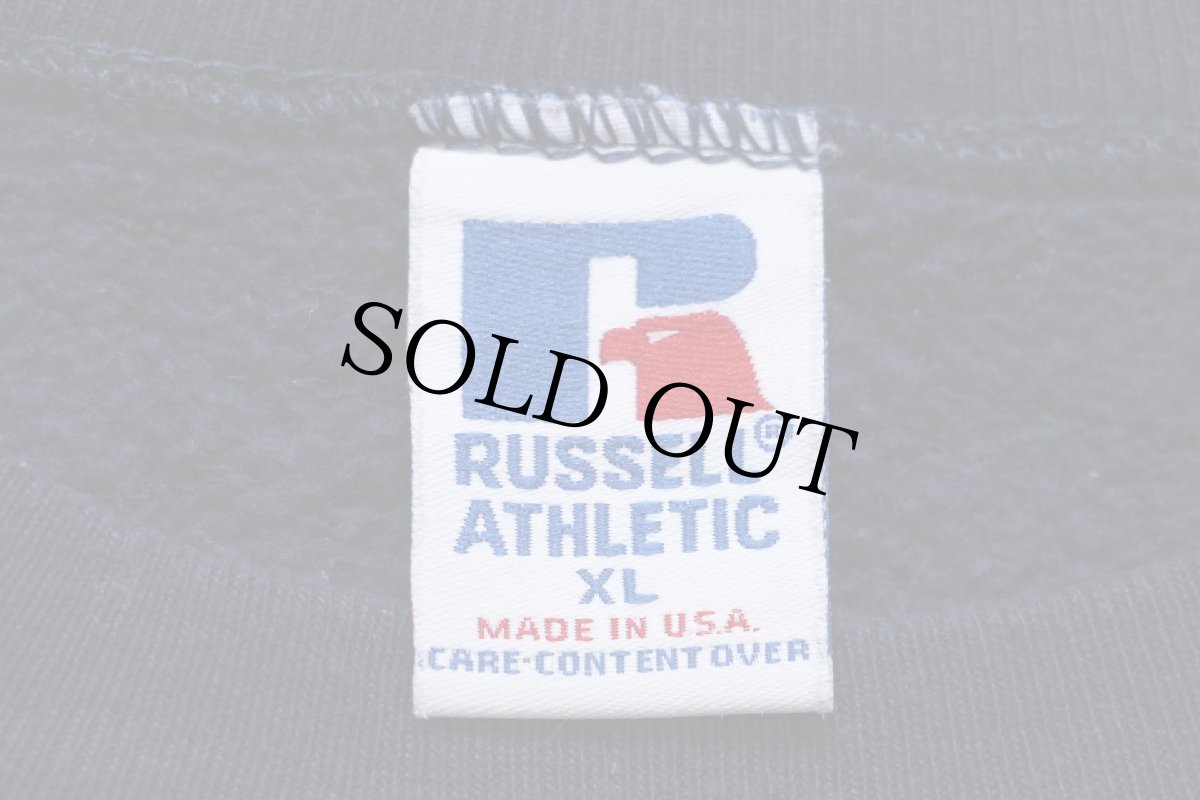 画像4: 90s USA製 RUSSELLラッセル 無地 前V スウェット 紺 XL★ブランク (4)