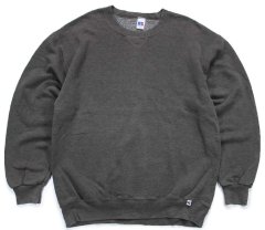 90s メキシコ製 RUSSELLラッセル 無地 前V スウェット 杢グリーン