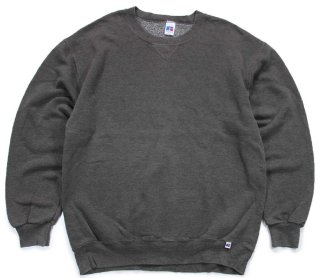 90s USA製 RUSSELLラッセル 無地 前V スウェット 青 L☆ブランク