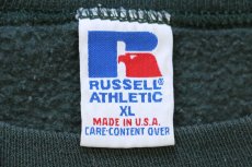 画像4: 90s USA製 RUSSELLラッセル ツートン 切り替え 前V スウェット グレーベージュ×グリーングレー XL (4)