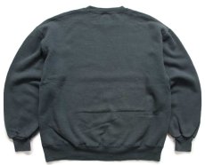 画像2: 90s USA製 RUSSELLラッセル 無地 前V スウェット グリーングレー フェード L★ブランク (2)