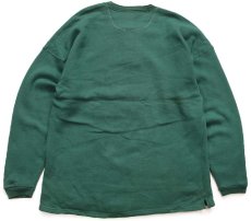 画像2: 90s USA製 RUSSELLラッセル 無地 ヘンリーネック スウェット 緑 XL★ブランク (2)